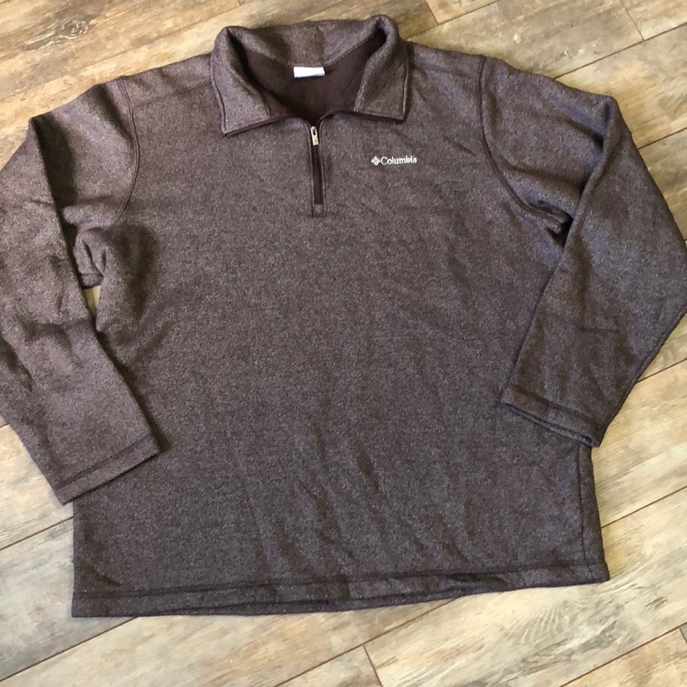 Columbia Brown And White Marled Quarter Zip